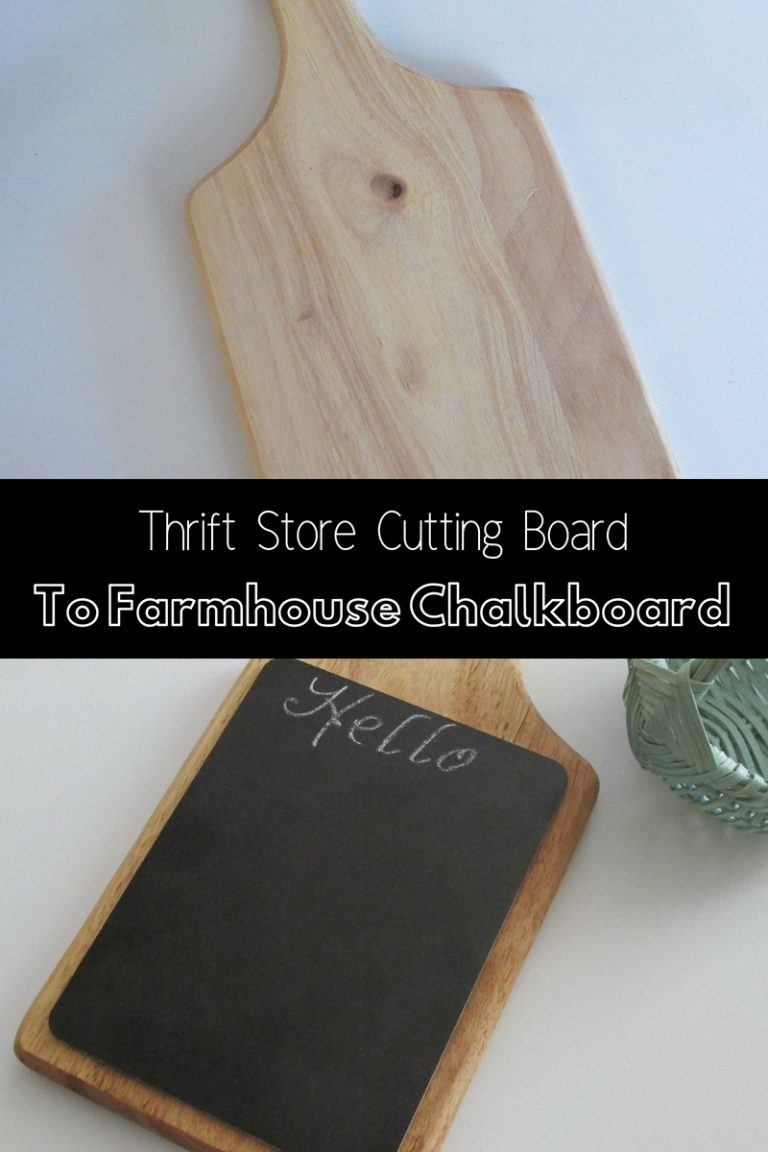 make a farmhouse chalkboard from a thrift store cutting board