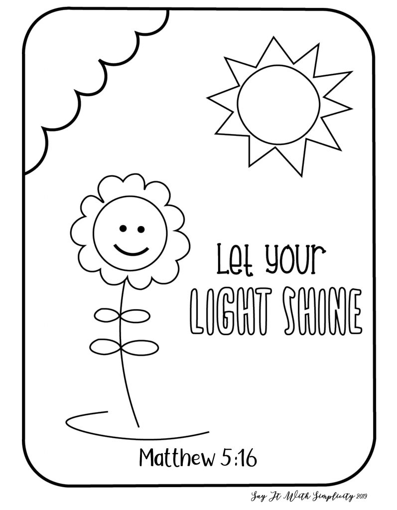 Matthew 5:16 Kids Coloring Page - SAY IT WITH SIMPLICITY