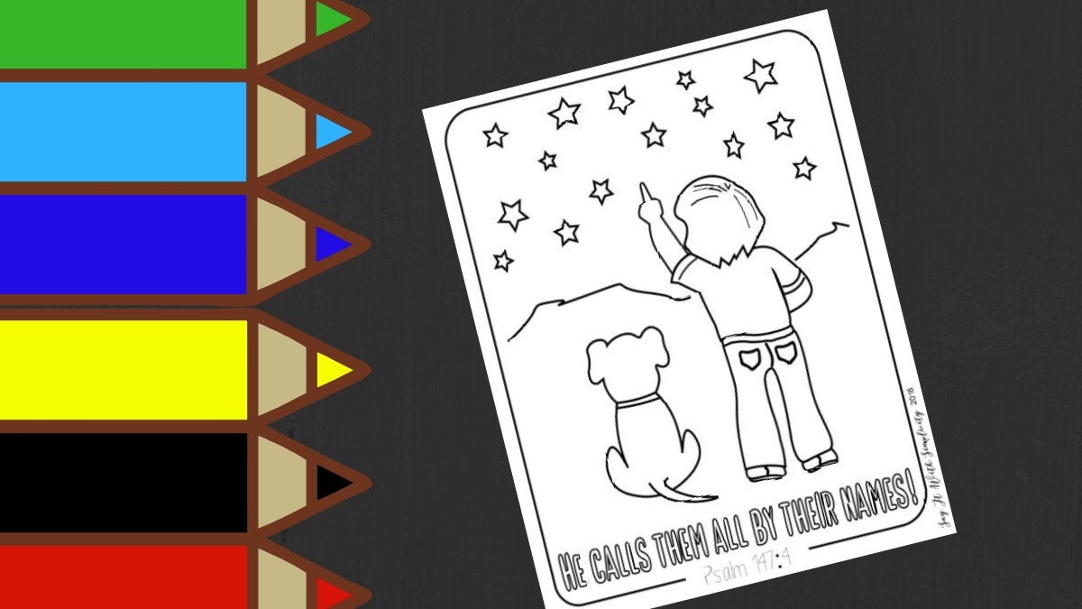 Psalm 147:4 Kids Coloring Page