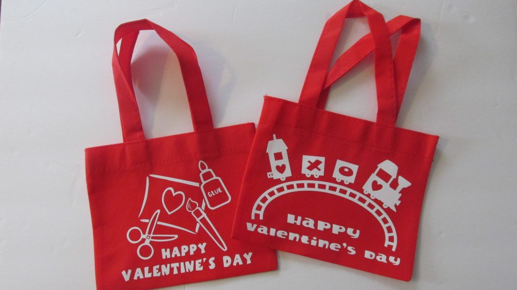 Dollar Tree Mini Fabric Tote Valentines Day