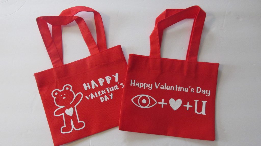 Dollar Tree Mini Fabric Totes Valentines Day