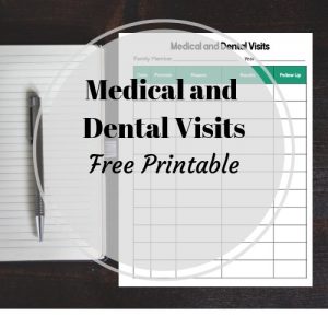 Medical and Dental Visits Printable