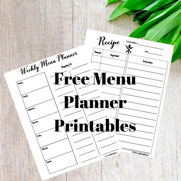 Free Menu Planner Printable