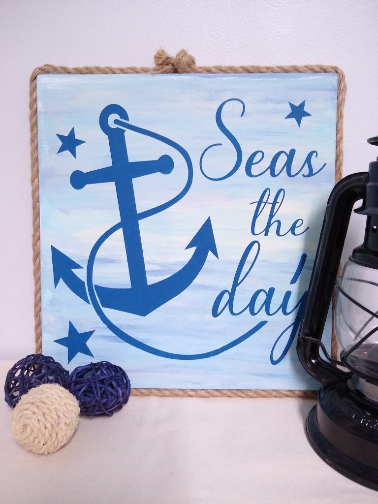 Seas the Day Wood Sign