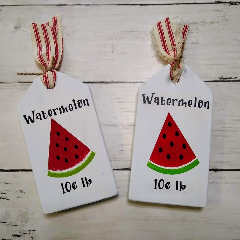 watermelon wood tags farmhouse tray decor