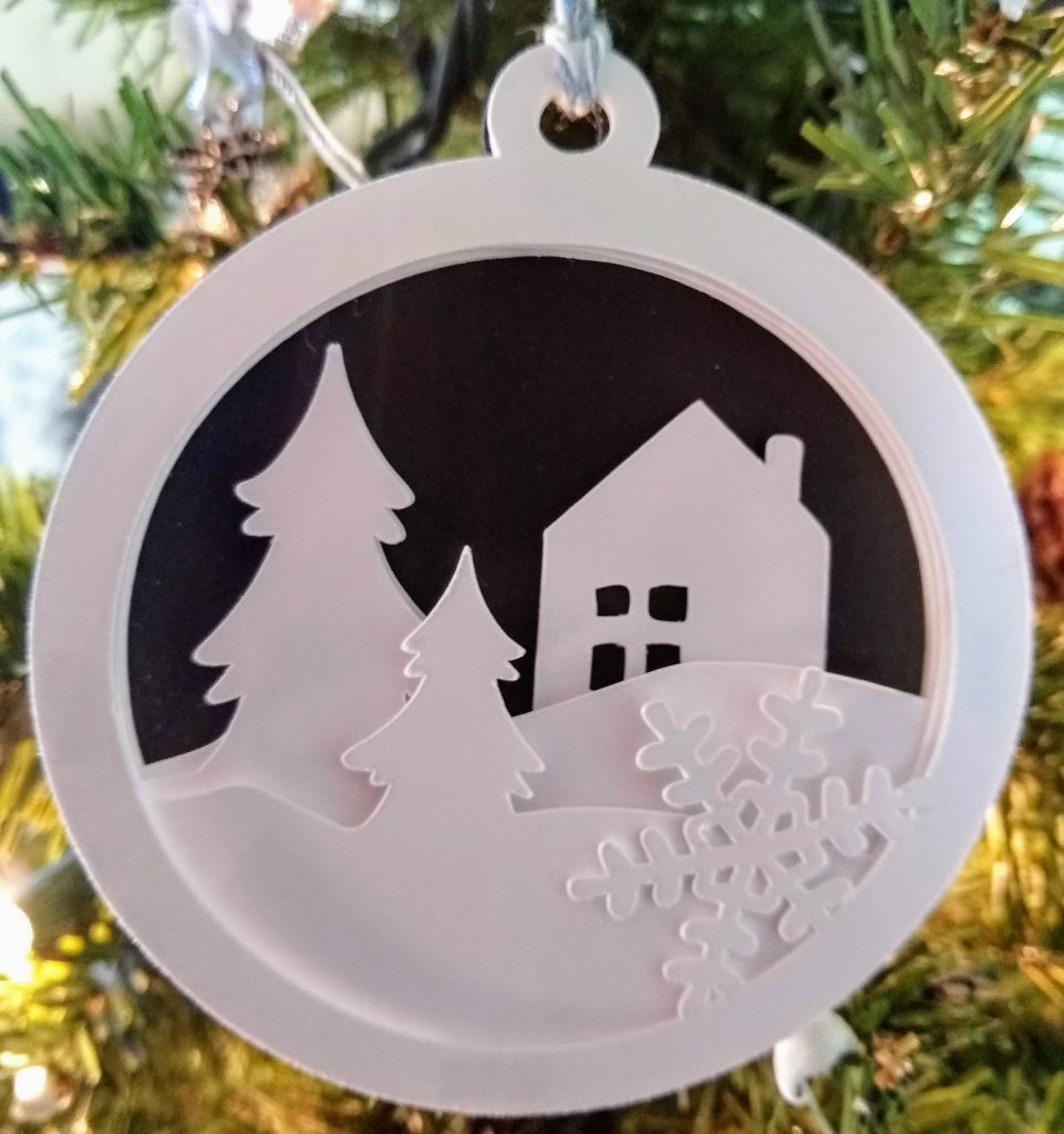 Snowy 3D Christmas Ornament SVG