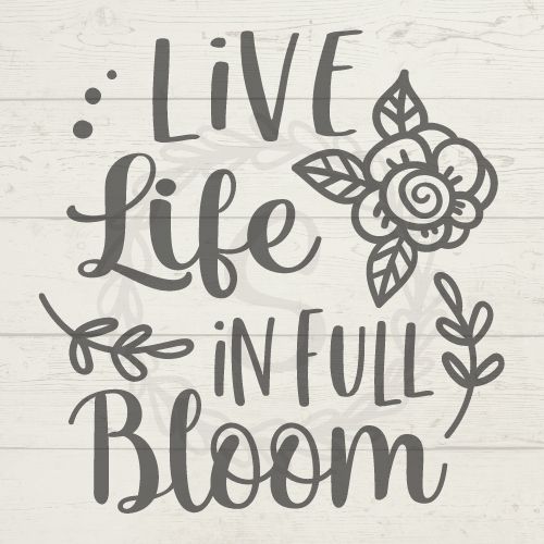 Live Life In Full Bloom Svg Say It With Simplicity