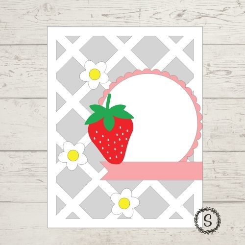 Lattice Strawberry Card Cut File