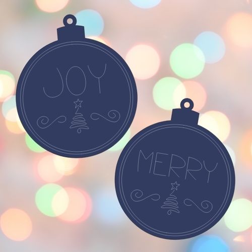 Joy and Merry Single Line Ornaments
