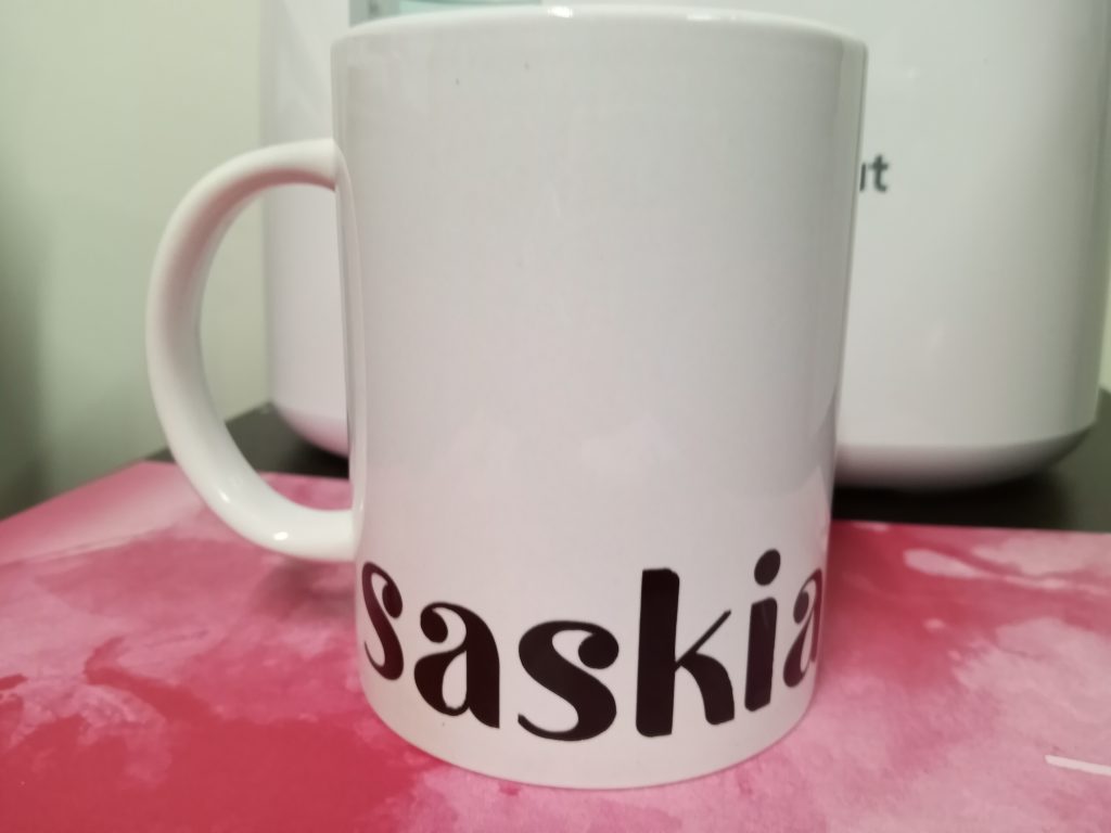 Photo of a mug made with Cricut Mug Press