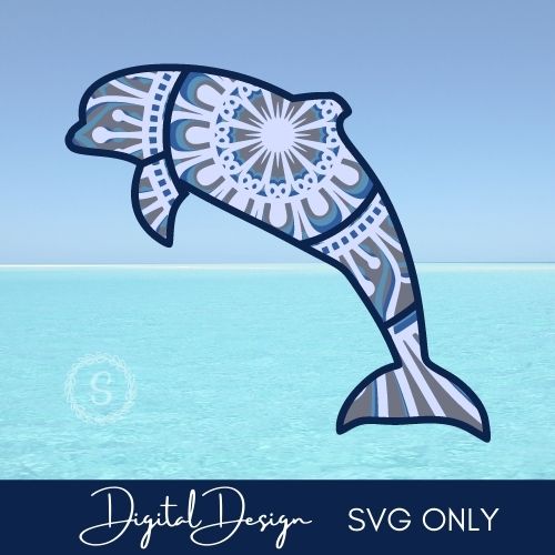 Dolphin mandala SVG