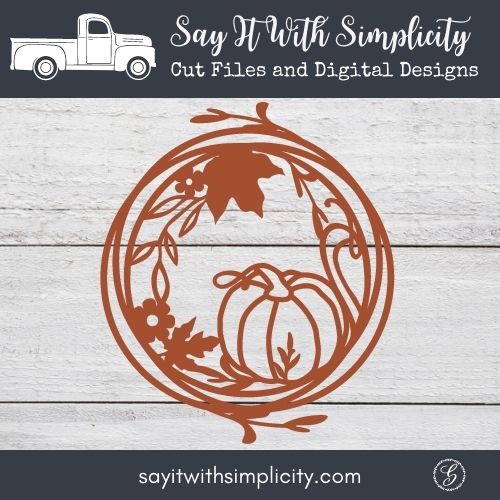 Fall Floral Wreath SVG