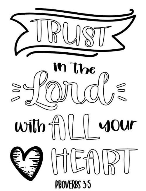 SAY IT WITH SIMPLICITY | Trust in the Lord Bible Coloring Page