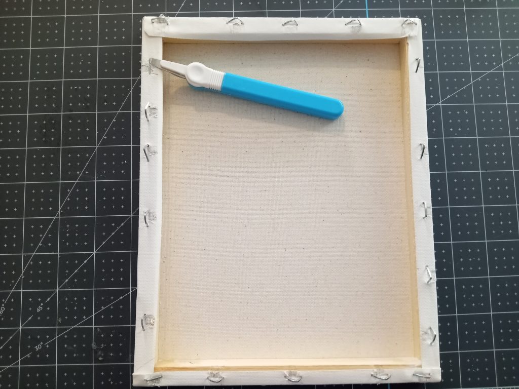 Removing Staples from Canvas