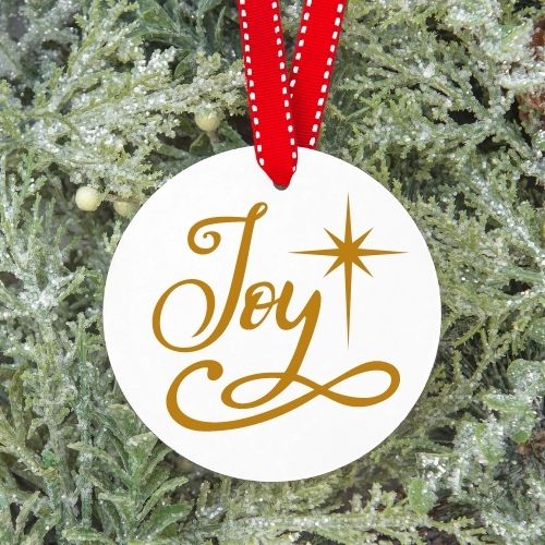 Joy Christmas Ornament SVG