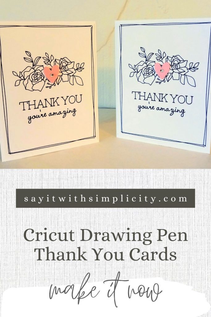 Pin Image for Cricut Drawing Pen Thank You Cards