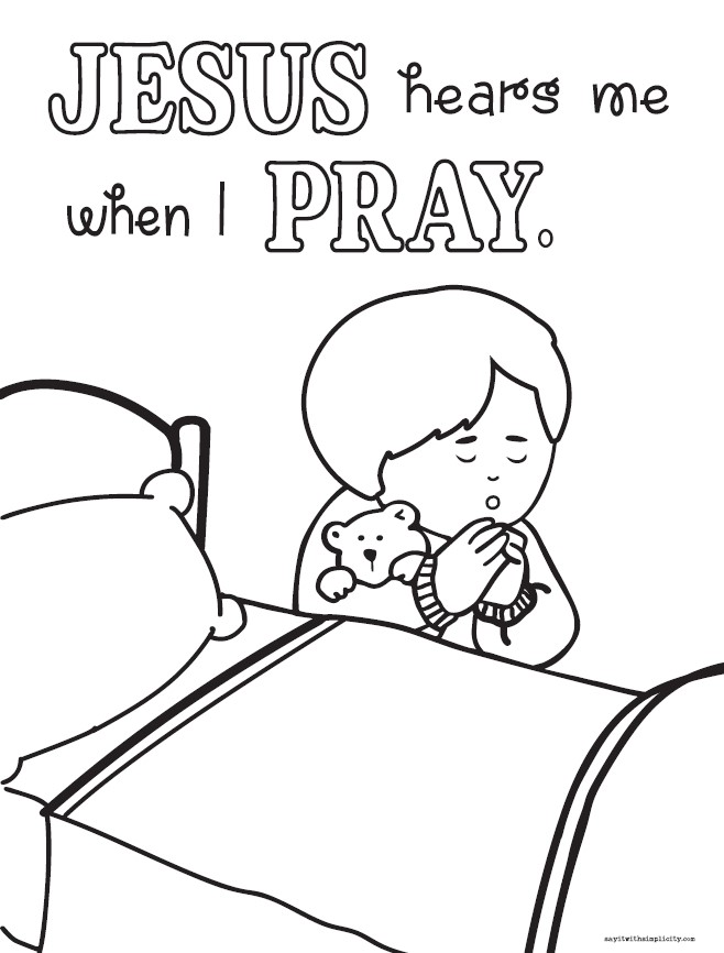 Bedtime Prayers Printable Coloring Pages