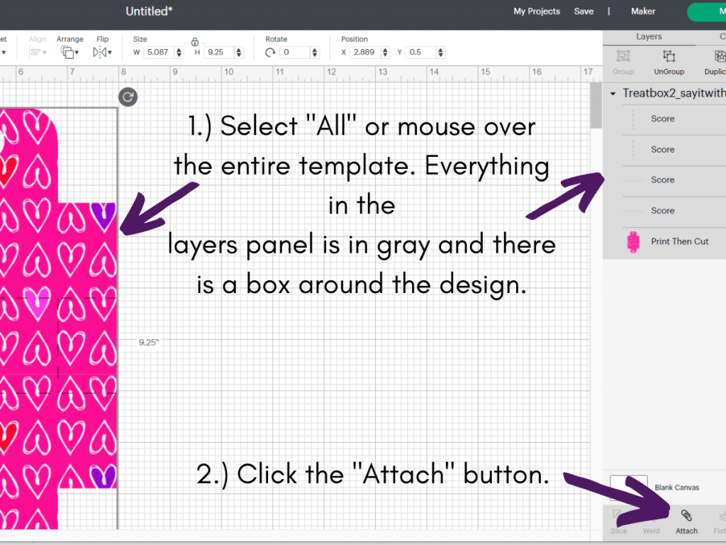 How to attach score lines in Cricut Design Space