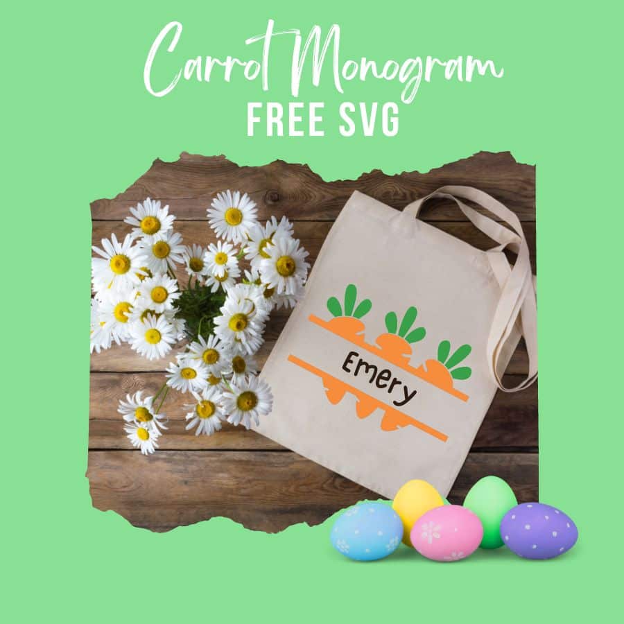 Carrot Split Monogram Free SVG