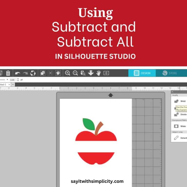 Modify Subtract and Subtract All Silhouette Studio