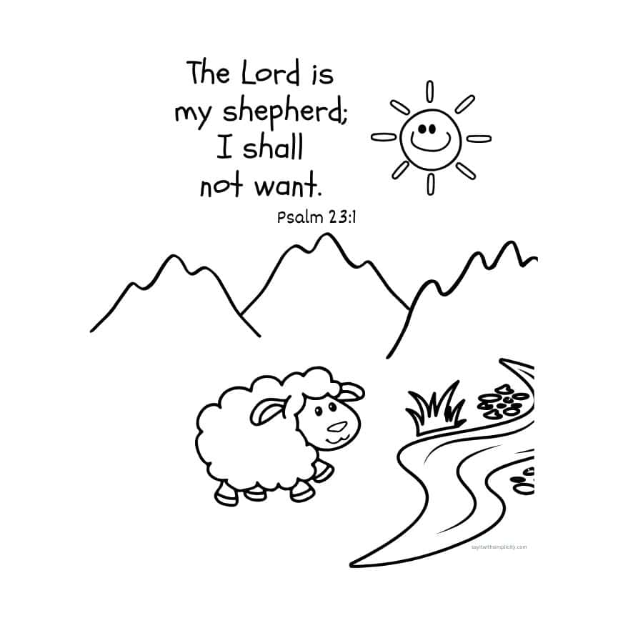 The Lord is my shepherd coloring page for children