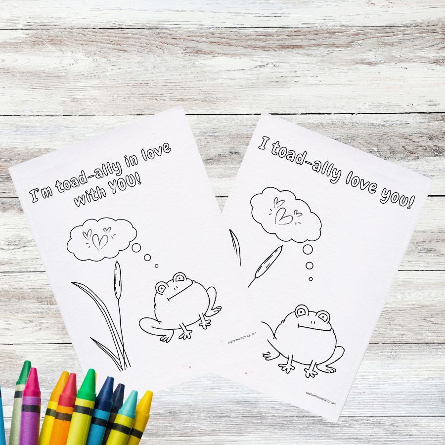 Toad-ally Love You Valentine’s Day Coloring Page