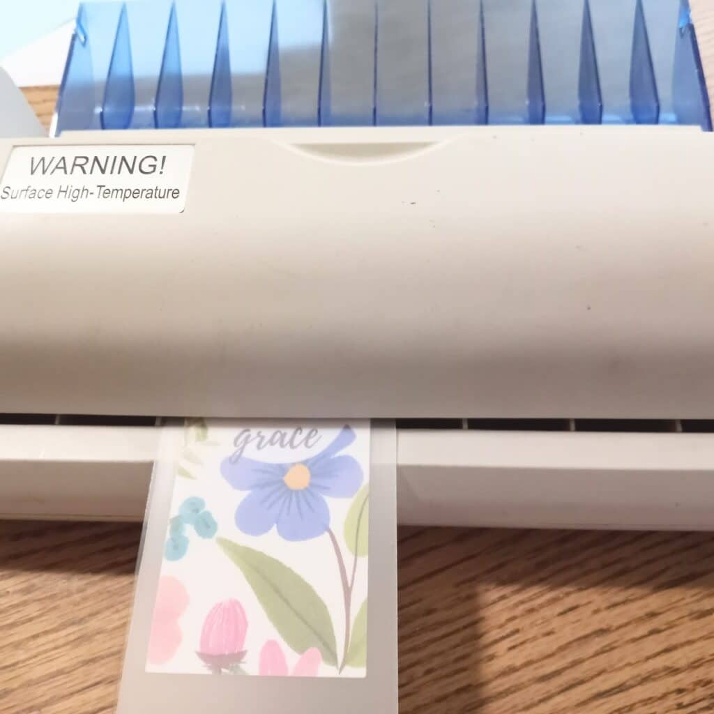 Laminating bookmarks