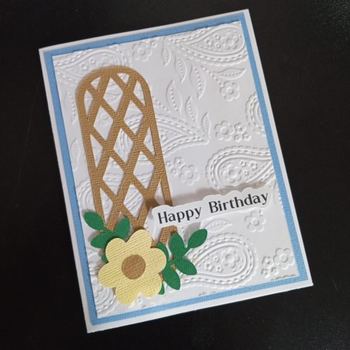 Photo of a card made with Free Floral A2 Card SVG