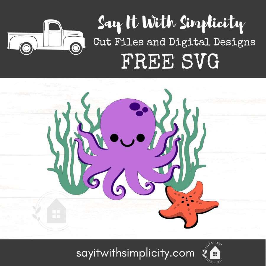 Octopus and Starfish SVG file.